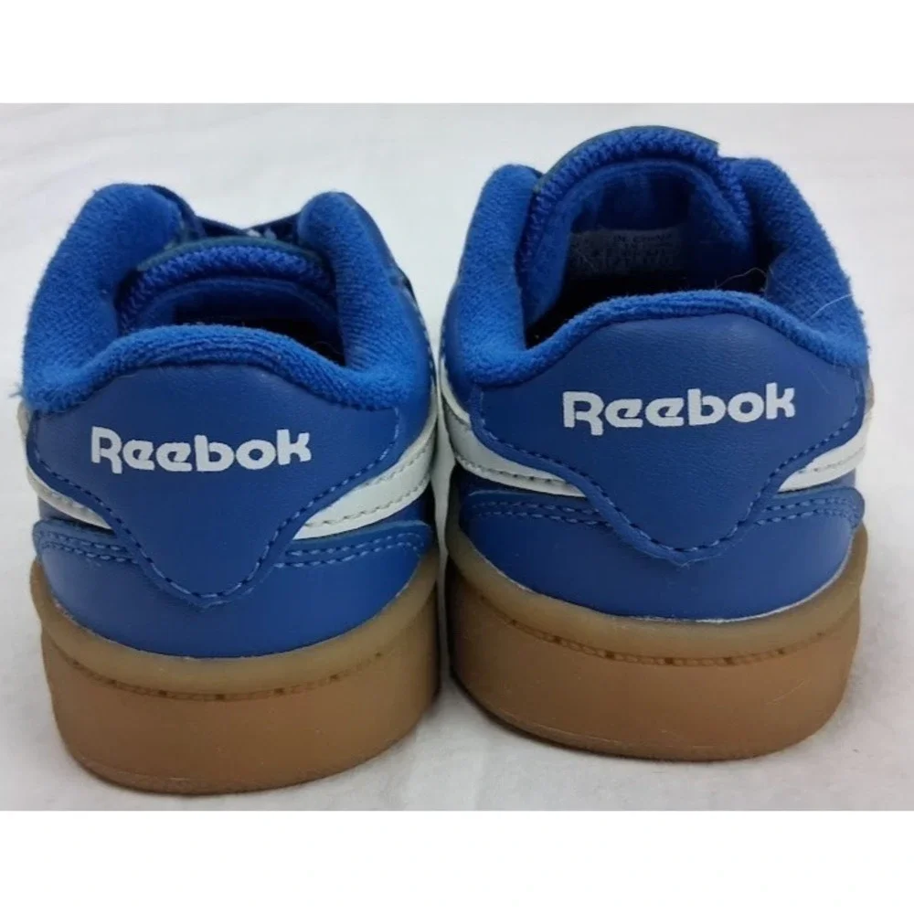 Reebox Baby Boy Sz 5 Blue Lace Up Shoes Suede White Detail‎